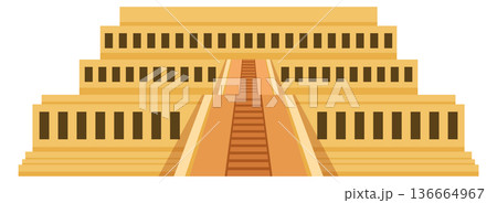 Famous egyptian architecture icon. Cartoon ancient temple Famous egyptian architecture icon. Cartoon ancient temple 136664967