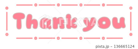 ありがとうを伝える時に使える素材　手書きThank you　ピンク 136665124