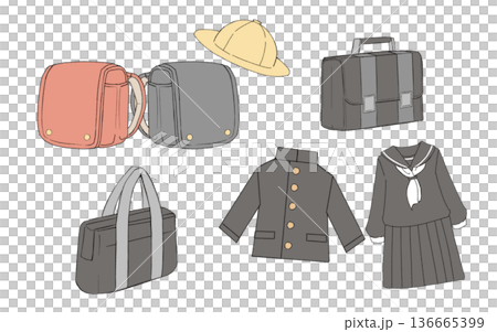 新學期書包與制服示意圖 新學期書包與制服示意圖 136665399