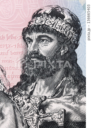 Mieszko I a portrait from Polish money 136665403