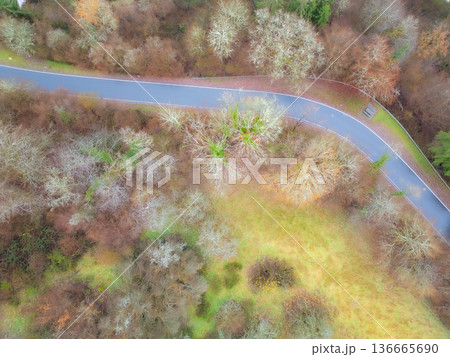 Esch-Sur-Sure, Wiltz, Grand Duche De Luxembourg, December 7, 2025, Winding Country Road Through 136665690