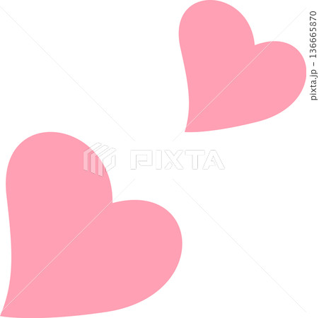 ピンクのハート 136665870