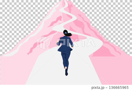 Illustration of a new graduate businesswoman full of hope 136665965