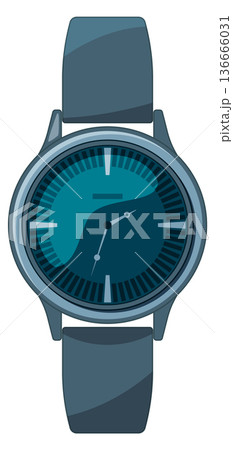 Clock face with arrows. Cartoon wrist watch icon Clock face with arrows. Cartoon wrist watch icon 136666031