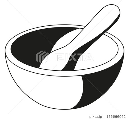 Mortar and pestle black icon. Herb therapy tools Mortar and pestle black icon. Herb therapy tools 136666062