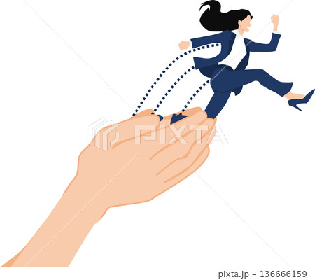 成長するグラフィック素材イラスト 136666159