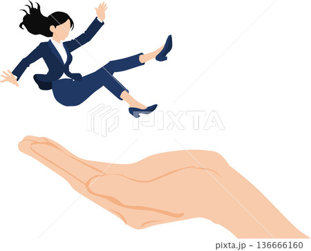 危険回避をするビジネスウーマンのイラスト 136666160