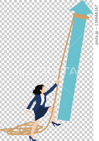 リスキリングに励むビジネスウーマンのイラストのイラスト素材 [136666167] - PIXTA