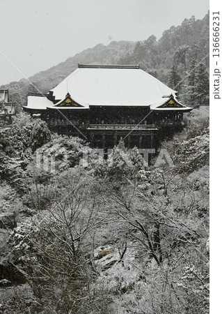 世界文化遺産 京都東山 清水寺 雪景色 世界文化遺産 京都東山 清水寺 雪景色 136666231