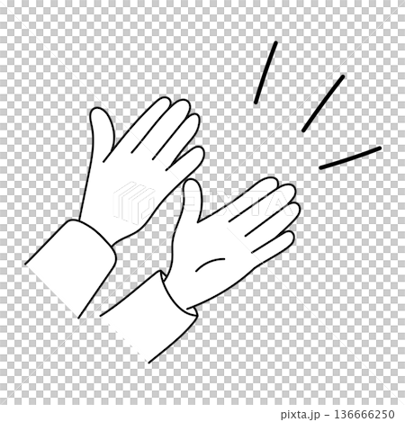 鼓掌圖示 簡單的單色象形圖 鼓掌圖示 簡單的單色象形圖 136666250