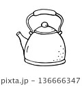 Hand Drawn Teapot Illustration in Simple Cozy Style 136666347