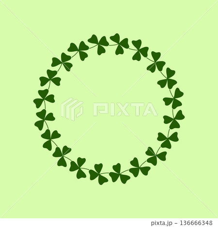 Green Clover Wreath Illustration for St Patrick Theme Green Clover Wreath Illustration for St Patrick Theme 136666348