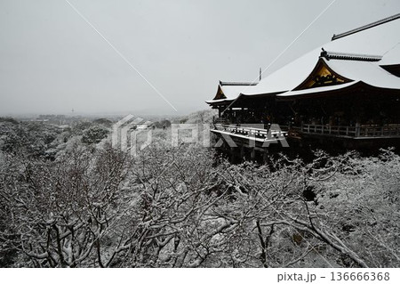 世界文化遺産 京都東山 清水寺 雪景色 世界文化遺産 京都東山 清水寺 雪景色 136666368