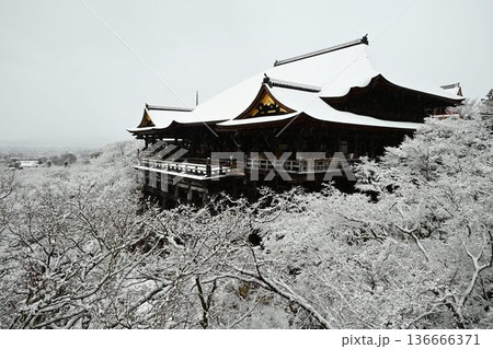 世界文化遺産 京都東山 清水寺 雪景色 世界文化遺産 京都東山 清水寺 雪景色 136666371