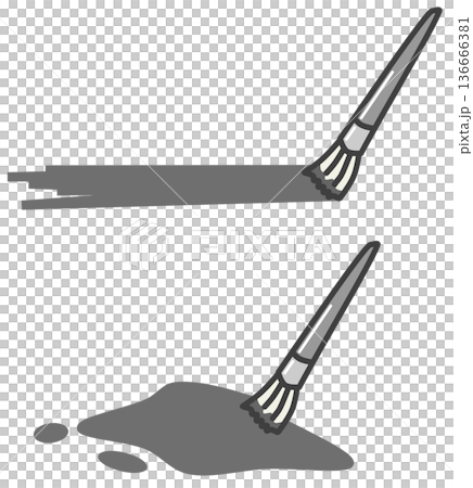 Illustration of a paint brush applying colorful water-based and oil-based paints Illustration of a paint brush applying colorful water-based and oil-based paints 136666381