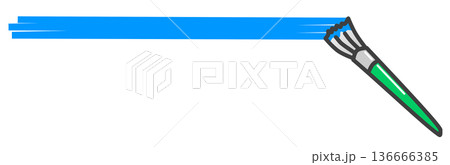 刷毛でカラフルな水性や油性塗料を塗装するペイントのイラスト 136666385