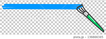刷毛でカラフルな水性や油性塗料を塗装するペイントのイラスト 136666385