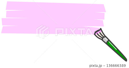 刷毛でカラフルな水性や油性塗料を塗装するペイントのイラスト 136666389