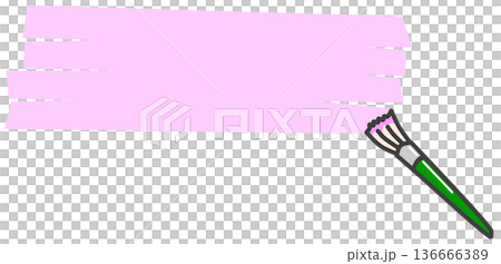 刷毛でカラフルな水性や油性塗料を塗装するペイントのイラスト 136666389