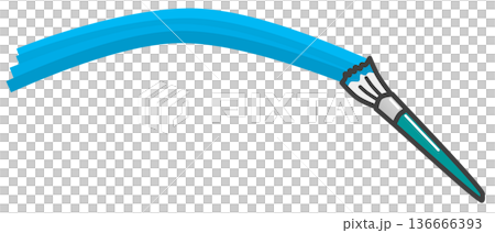 Illustration of a paint brush applying colorful water-based and oil-based paints Illustration of a paint brush applying colorful water-based and oil-based paints 136666393