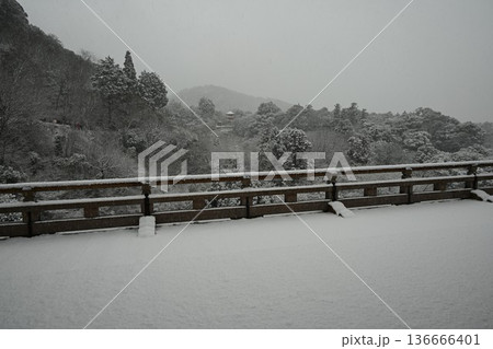 世界文化遺産 京都東山 清水寺 雪景色 世界文化遺産 京都東山 清水寺 雪景色 136666401