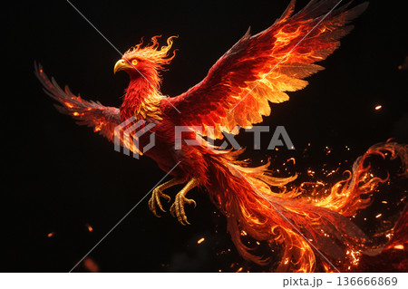 不死鳥のイメージ　AI生成画像 136666869