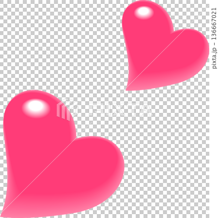 ピンクのぷっくりハート ピンクのぷっくりハート 136667021