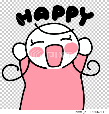 手繪插圖，描繪了一個穿著粉紅色衣服、微笑的女孩，並附有文字。 136667112