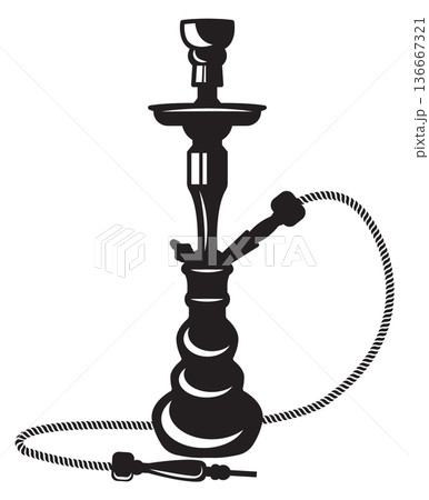 Aroma smoking tool black icon. Turkish hookah 136667321