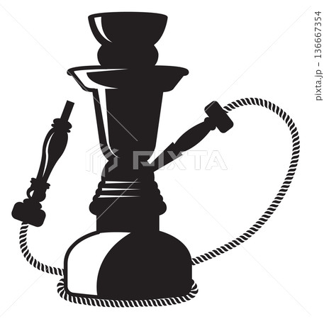 Shisha pipe black icon. Turkish aroma smoking Shisha pipe black icon. Turkish aroma smoking 136667354