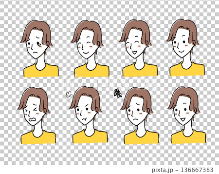 男性面部表情的8種變化 男性面部表情的8種變化 136667383