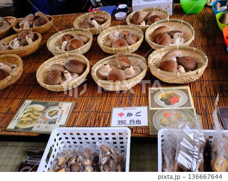高知市の日曜市　ストリートマーケット　青空マーケット　野菜　果物 136667644