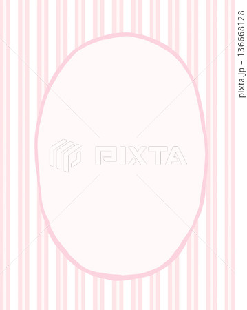 Watercolour striped template with oval empty space for cards, poster and invitations. 136668128