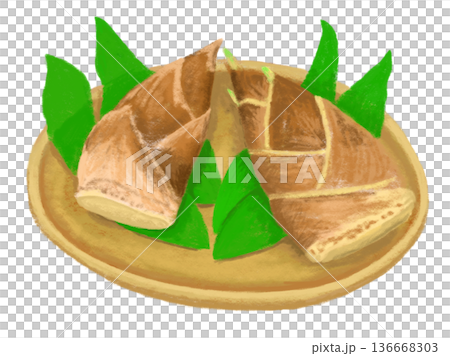 籃子裡兩根竹筍的插圖 136668303