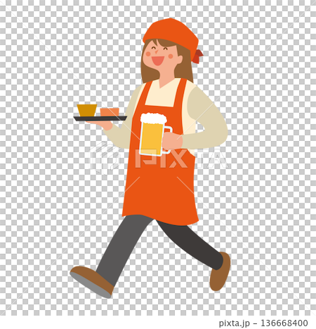 飲食店女性スタッフ 136668400
