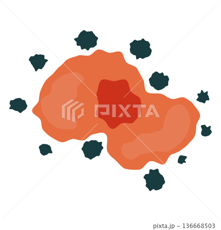 Cell oxidative stress after free radicals attack Cell oxidative stress after free radicals attack 136668503