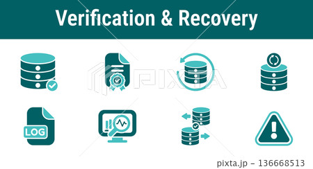 Data Verification and Recovery Icons Data Verification and Recovery Icons 136668513