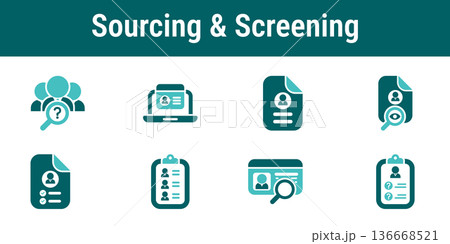 Candidate Sourcing and Screening Icons Candidate Sourcing and Screening Icons 136668521