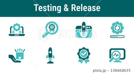 Testing And Release Workflow Icons Set 136668635