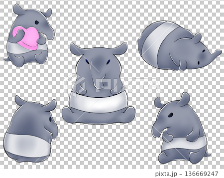 貘插圖素材 136669247