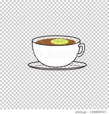Lemon tea cup color icon drink illustration 136669415