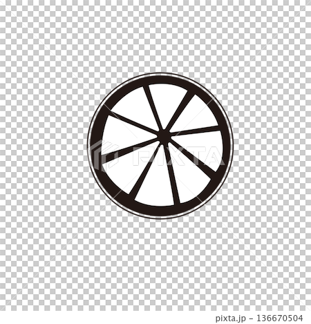 Lemon slice line drawing pictogram fruit icon Lemon slice line drawing pictogram fruit icon 136670504