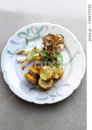 ズッキーニの肉挟み 136670586