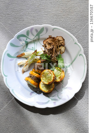 ズッキーニの肉挟み 136670587