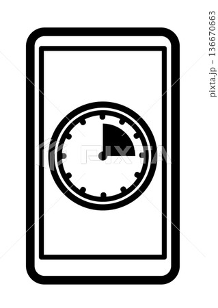 スマートフォンのスクリーンタイムのイメージイラスト 136670663