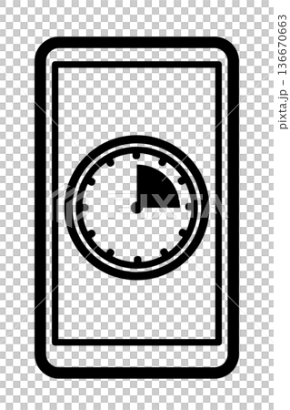 スマートフォンのスクリーンタイムのイメージイラスト 136670663
