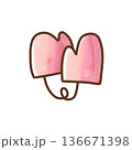 かわいい水彩風の手袋イラスト 136671398