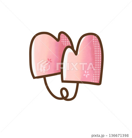 かわいい水彩風の手袋イラスト 136671398