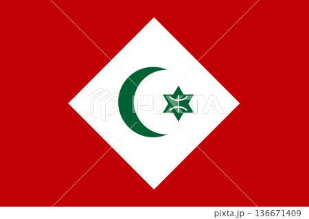 Rif Amazigh Flag with Red Yaz Symbol Berber Identity and North African Cultural Heritage Rif Amazigh Flag with Red Yaz Symbol Berber Identity and North African Cultural Heritage 136671409