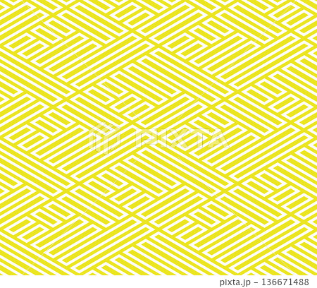 Abstract geometric pattern with stripes, lines. Seamless vector background. White and yellow ornament. Simple lattice graphic design Abstract geometric pattern with stripes, lines. Seamless vector background. White and yellow ornament. Simple lattice graphic design 136671488
